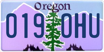 OR license plate 019OHU