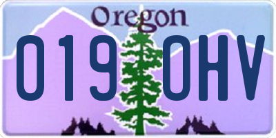 OR license plate 019OHV