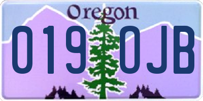 OR license plate 019OJB