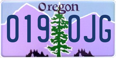 OR license plate 019OJG