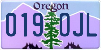 OR license plate 019OJL