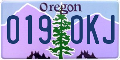OR license plate 019OKJ