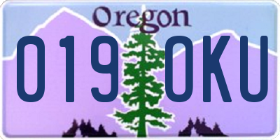 OR license plate 019OKU