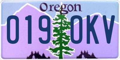 OR license plate 019OKV