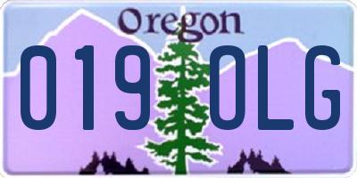 OR license plate 019OLG