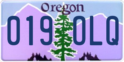 OR license plate 019OLQ