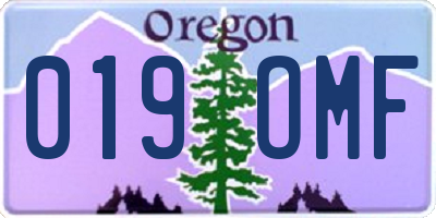 OR license plate 019OMF