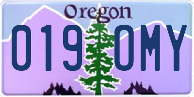 OR license plate 019OMY