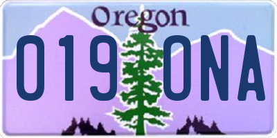 OR license plate 019ONA