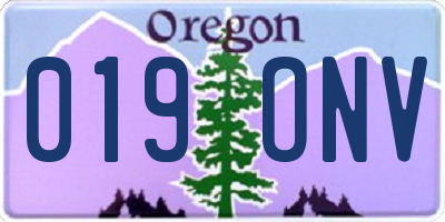 OR license plate 019ONV
