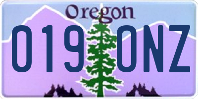 OR license plate 019ONZ