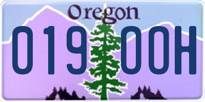 OR license plate 019OOH