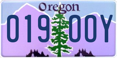OR license plate 019OOY