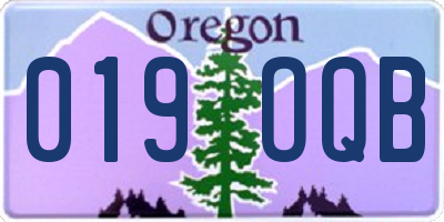 OR license plate 019OQB