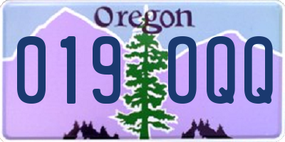 OR license plate 019OQQ