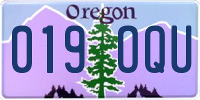 OR license plate 019OQU