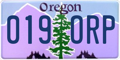OR license plate 019ORP
