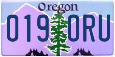 OR license plate 019ORU