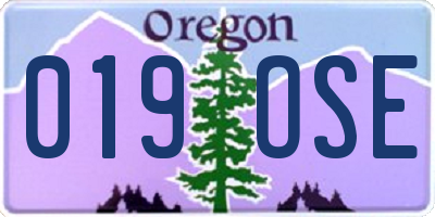 OR license plate 019OSE
