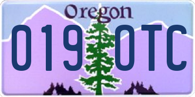 OR license plate 019OTC
