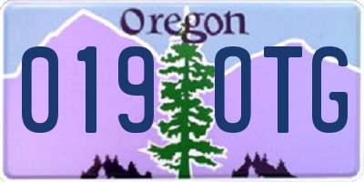 OR license plate 019OTG