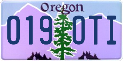 OR license plate 019OTI