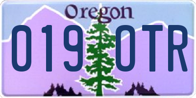 OR license plate 019OTR