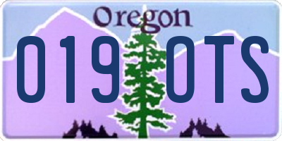 OR license plate 019OTS
