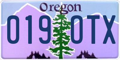 OR license plate 019OTX