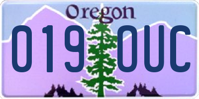 OR license plate 019OUC