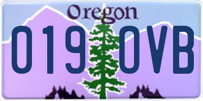 OR license plate 019OVB