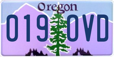OR license plate 019OVD