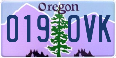 OR license plate 019OVK