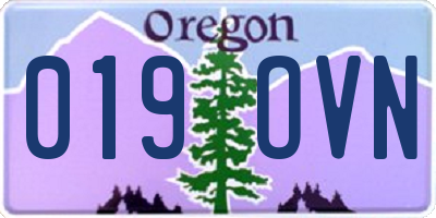 OR license plate 019OVN