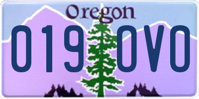 OR license plate 019OVO