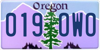 OR license plate 019OWO