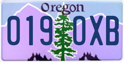OR license plate 019OXB