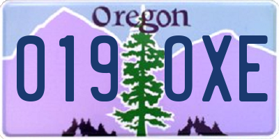 OR license plate 019OXE