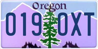 OR license plate 019OXT