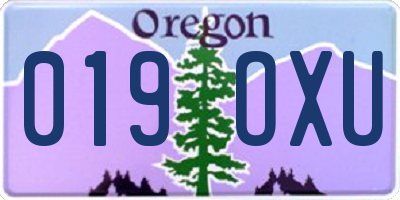 OR license plate 019OXU