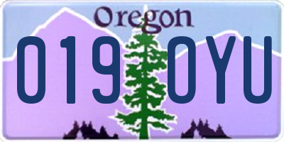 OR license plate 019OYU