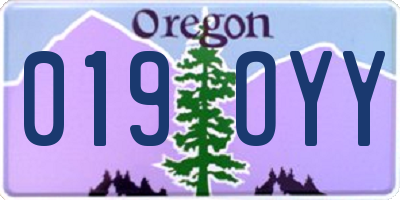 OR license plate 019OYY