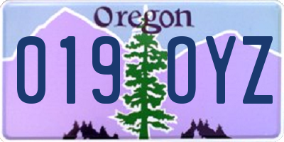 OR license plate 019OYZ