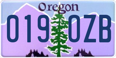 OR license plate 019OZB