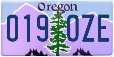 OR license plate 019OZE