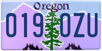 OR license plate 019OZU