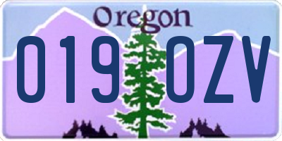 OR license plate 019OZV