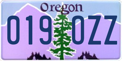OR license plate 019OZZ