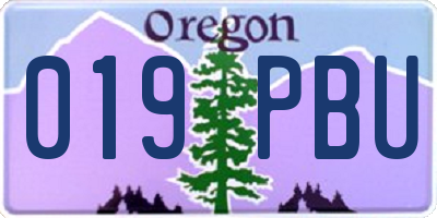 OR license plate 019PBU