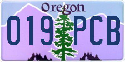 OR license plate 019PCB